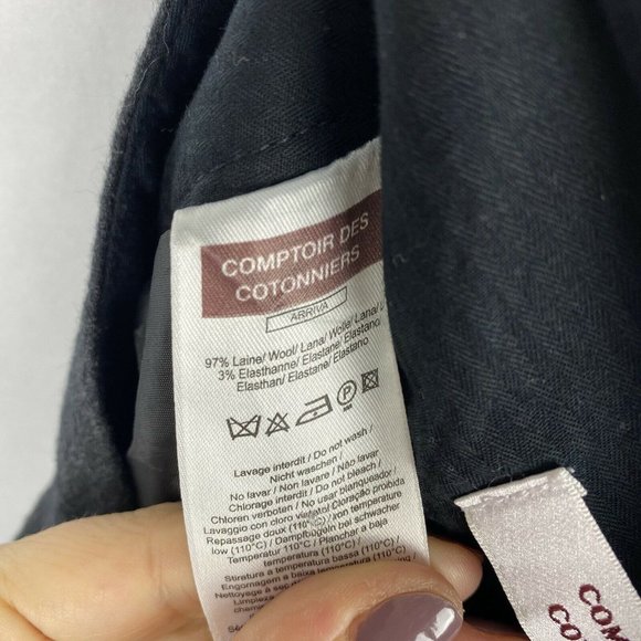 Comptoir des Cotonniers Wool Mini Skirt Gray Pleated Pockets Womens Size 36 US 6 - Picture 7 of 7